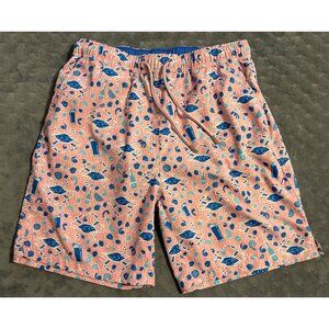 Peter Millar Seaside Collection Mens Swim Trunks Crabs Print Elastic Waist M
